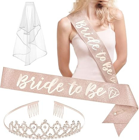 xo, Fetti Bachelorette Party Decorations Rose Gold Glitter Kit - Bridal Shower Supplies | Bride t... | Amazon (US)
