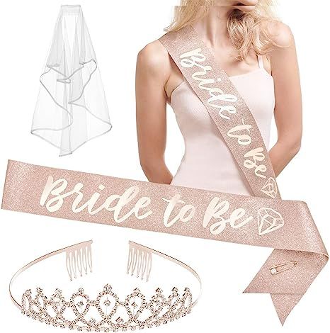 xo, Fetti Bachelorette Party Decorations Rose Gold Glitter Kit - Bridal Shower Supplies | Bride t... | Amazon (US)
