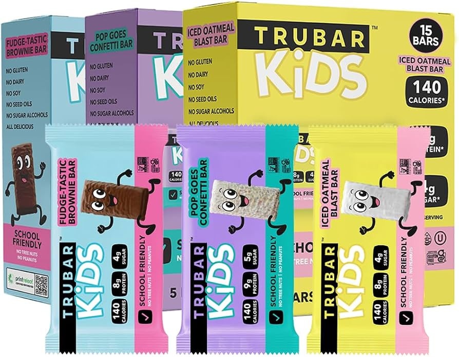 TRUBAR Kids Protein Bars, Snack Pack Variety Box, Plant Based Protein, Gluten Free School-Friendl... | Amazon (US)