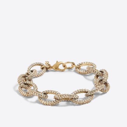 Factory gold and crystal link bracelet | J.Crew Factory