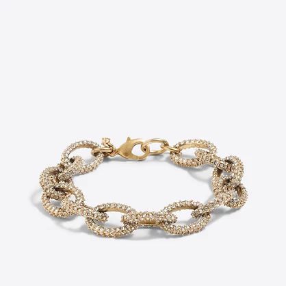 Factory gold and crystal link bracelet | J.Crew US