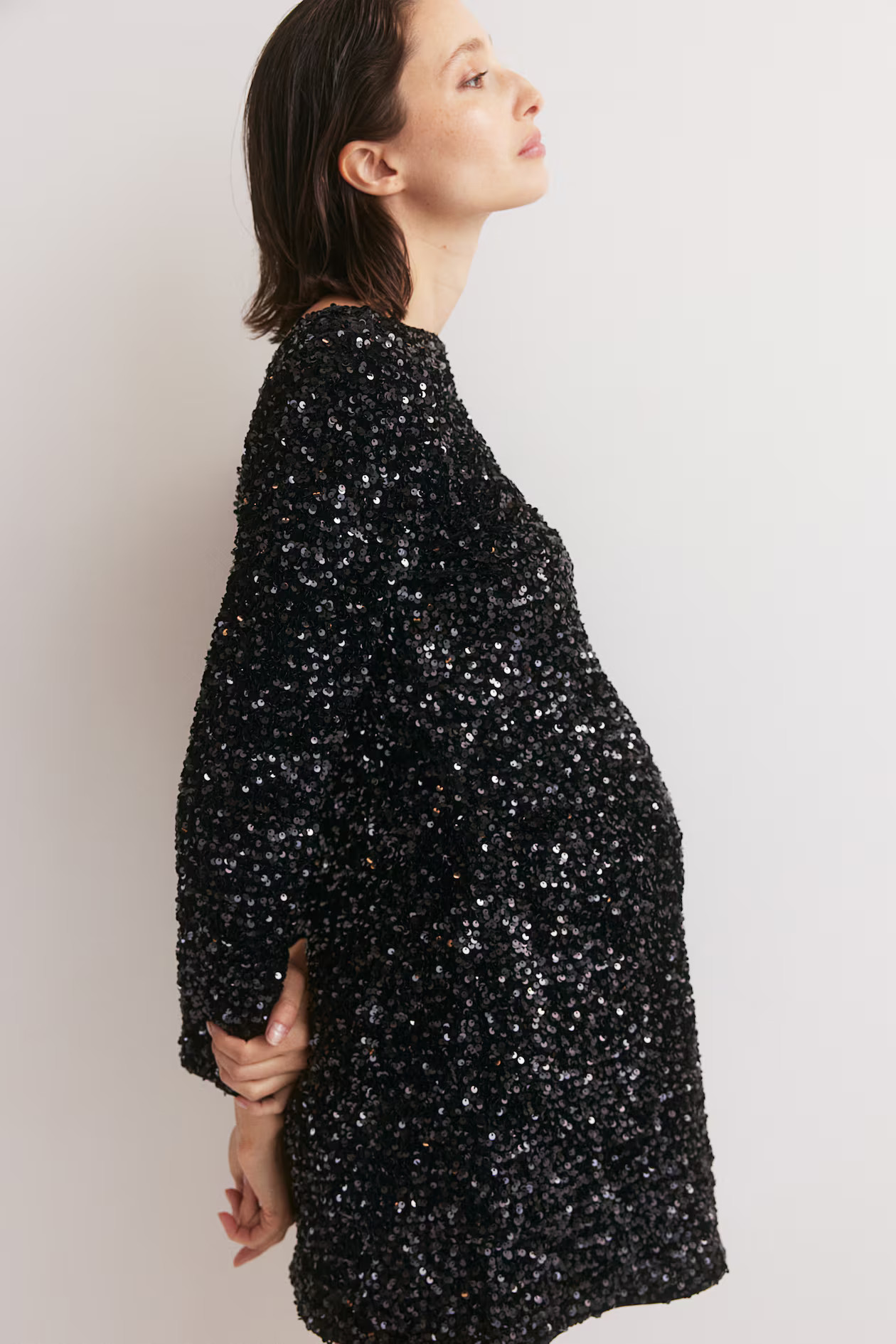MAMA Sequined Dress with Low-Cut Back - Black - Ladies | H&M US | H&M (US + CA)