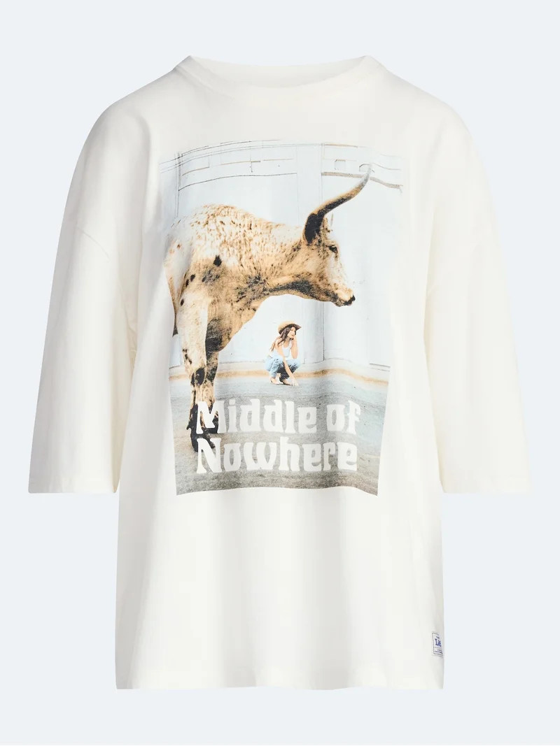 Kacey Lee Women's Middle of Nowhere Graphic Tee with Short Sleeves, Sizes XS-XXL | Walmart (US)