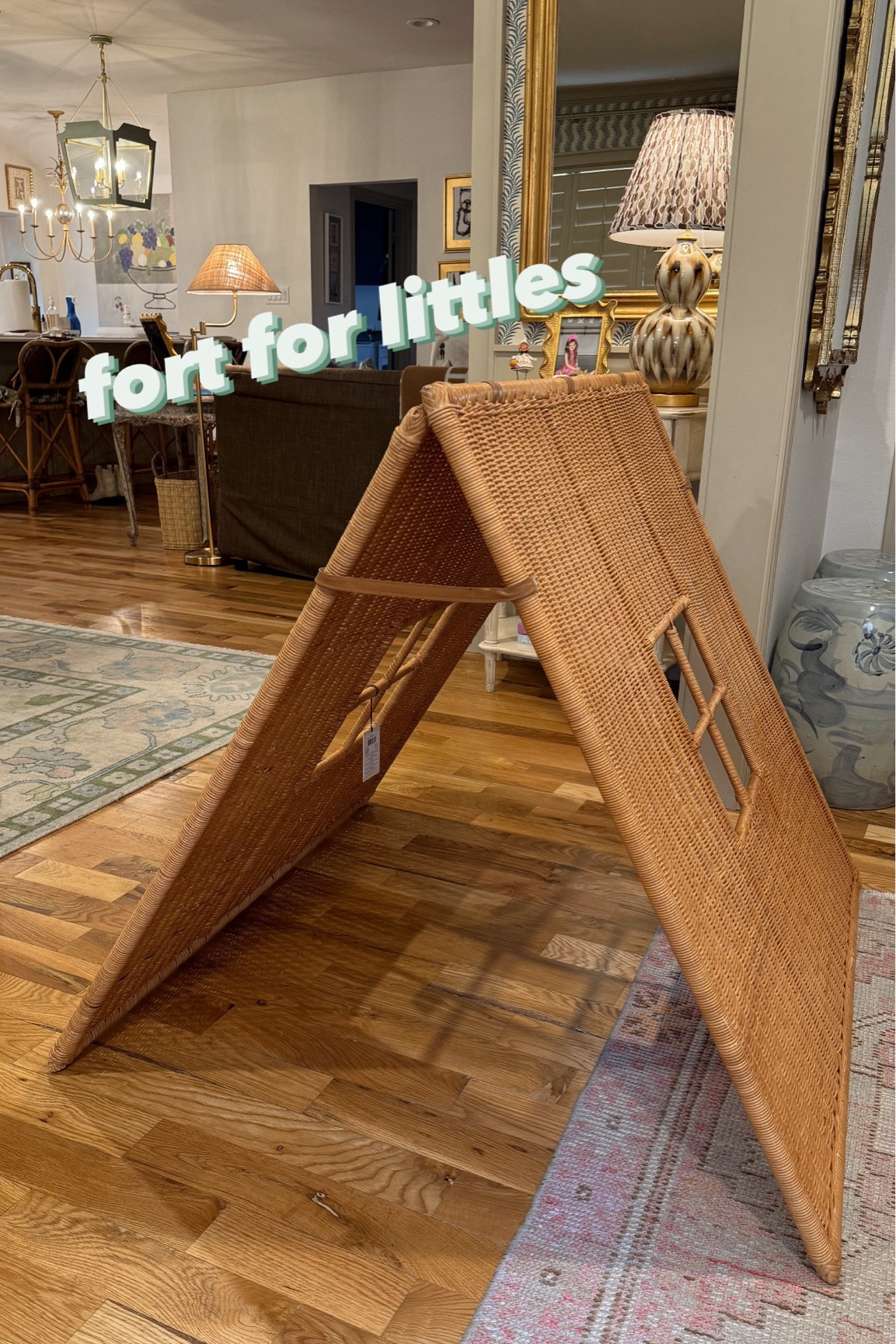 Gift idea! This braided tent folds up for easy storage in a closet! Endless hours of play making forts! 