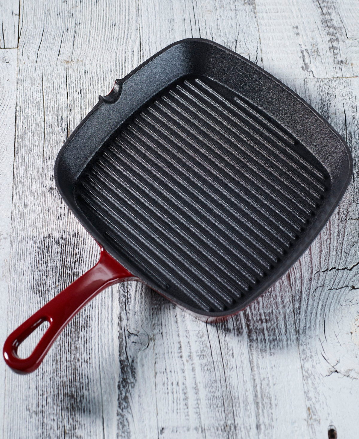 Chefs Classic Enameled Cast Iron 9.25" Square Grill Pan - Caridinal Red | Macy's