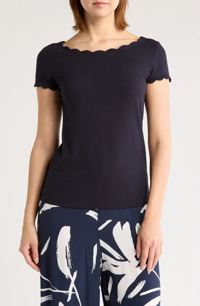 T Tahari Scalloped Knit T-Shirt | Nordstromrack | Nordstrom Rack