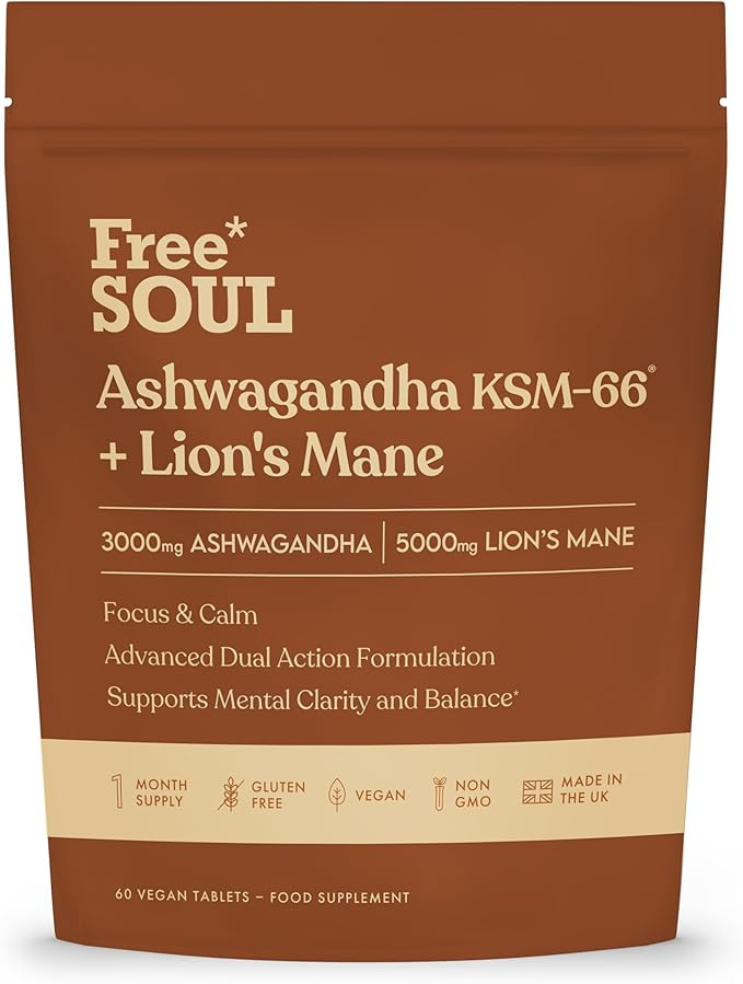 Ashwagandha KSM-66® + Lions Mane Complex | 5000mg Lions Mane + 2500mg Ashwagandha High Strength ... | Amazon (UK)