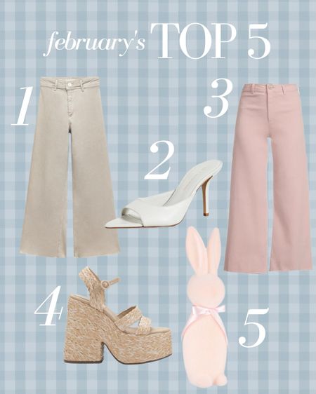 February’s top 5 best sellers! Two pairs of fabulous jeans, a white heel that will go with all of your spring outfits, a chunky platform sandal and the $10 flocked Easter bunnies!

#LTKFind #LTKunder50 #LTKSeasonal