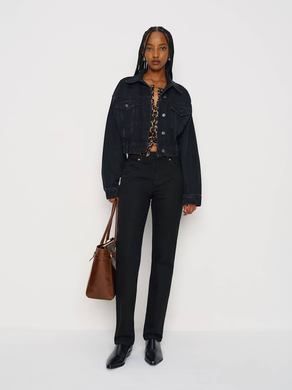 Jori Cropped Denim Jacket | Reformation (Global)