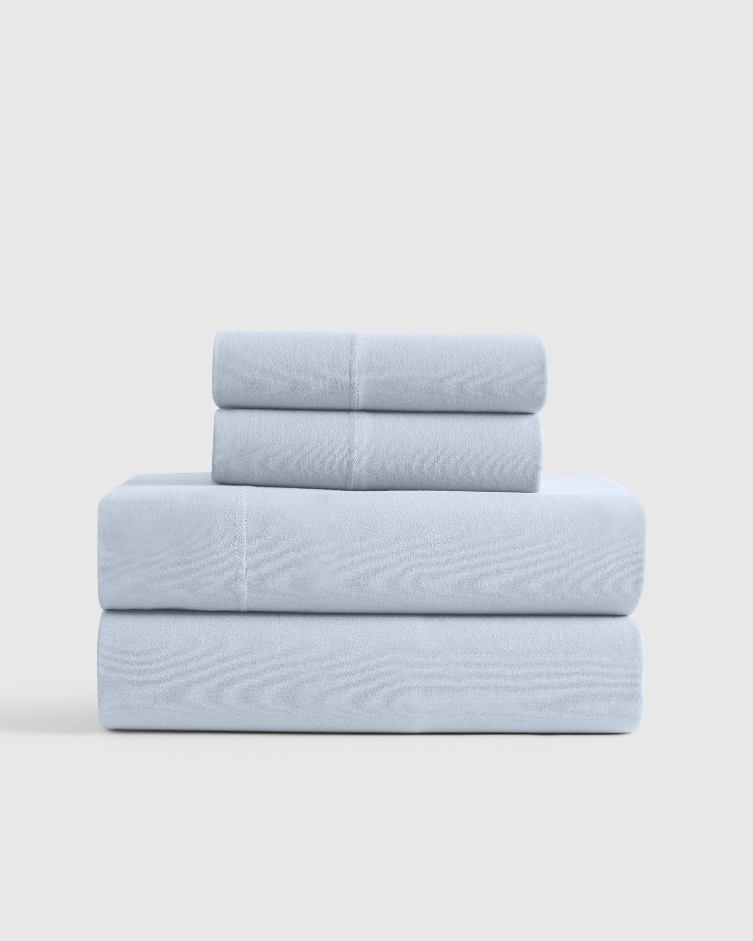 Quince | Organic Jersey Sheet Set in Light Blue, Size Queen, Cotton | Quince