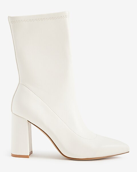 Block Heel Sock Booties | Express