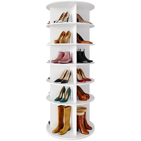 SpaceAid 7 Tier Rotating Shoe Rack Tower, Spinning Shoe Display Lazy Susan, Revolving 360 Shoe Ra... | Amazon (US)