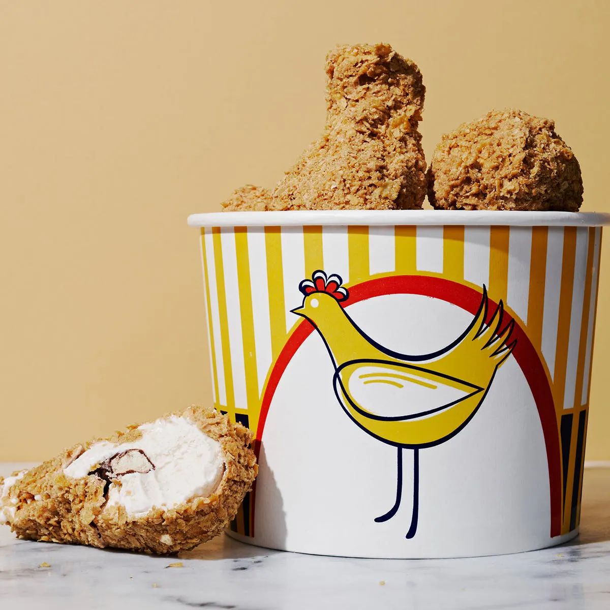 "Not Fried Chicken" Ice Cream Bucket - 9 Pieces | Goldbelly