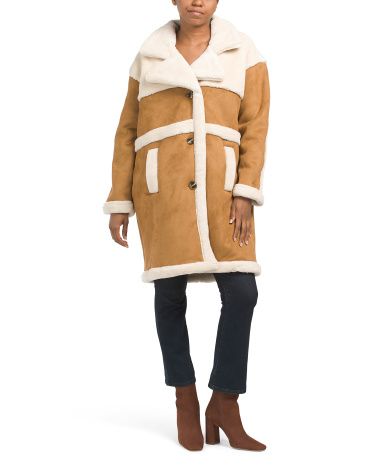 Long Bonded Sherpa Coat | TJ Maxx