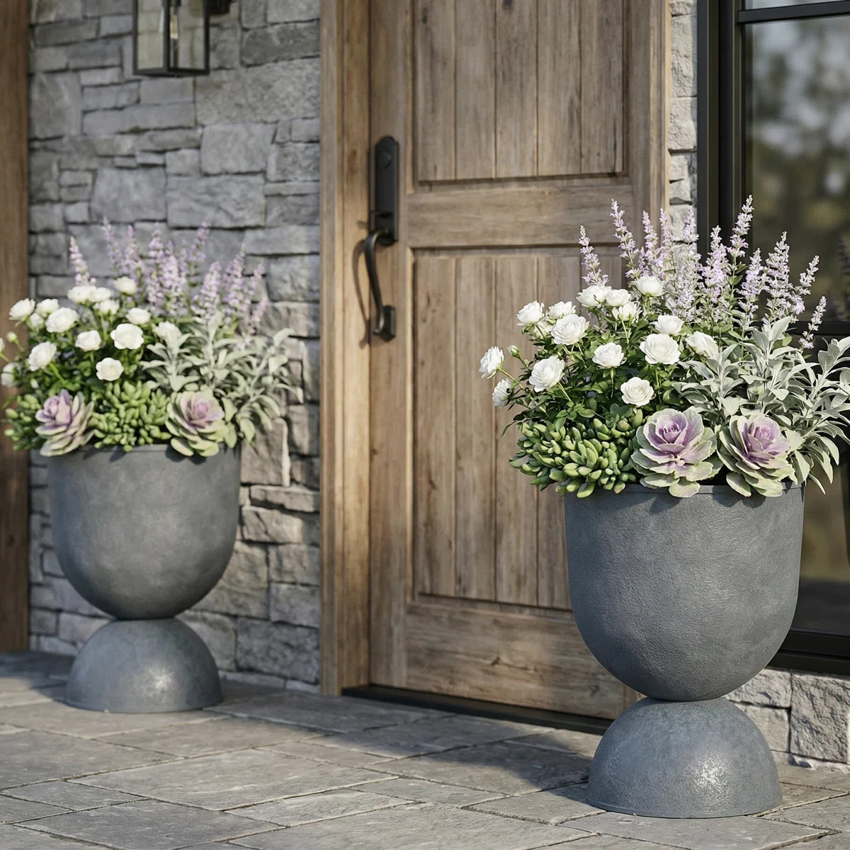 22.4 Inch Tall PE Tumbler-shaped Planter Pots (Set of 2) | Wayfair North America
