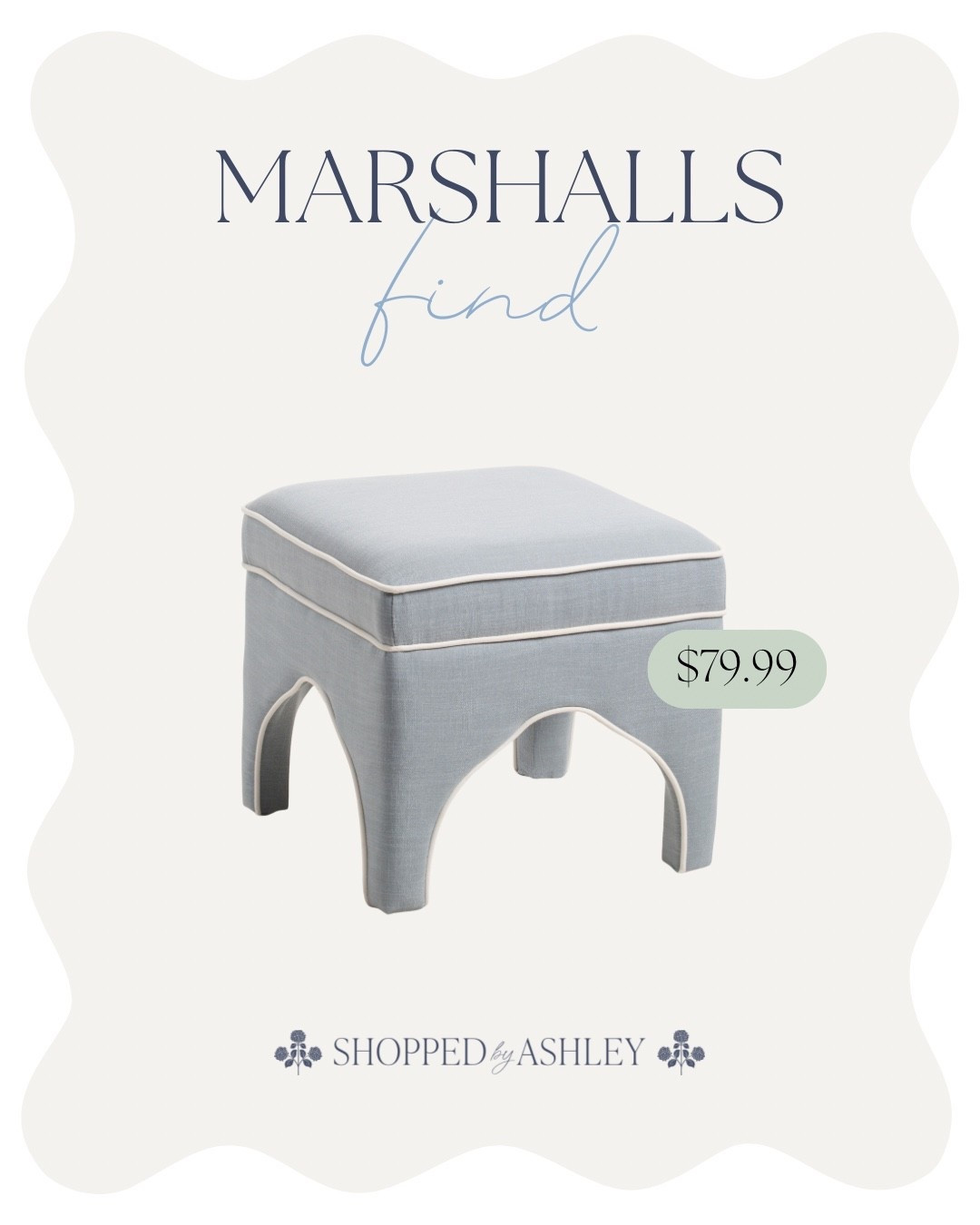 New Lillian August ottoman just added online at Marshalls 😍

Marshalls find, HomeGoods find, ottoman, blue and white ottoman, foot stool, Lillian August, Grandmillennial style, Grandmillennial decor, classic home, classic decor 

#LTKHome #LTKFindsUnder100 #LTKStyleTip