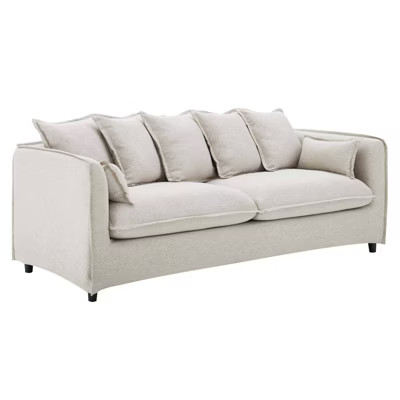Avalon Slipcover Fabric Sofa Beige - Modway: Upholstered, Polyester, Wood Frame, Seats 3, Spot Cl... | Target