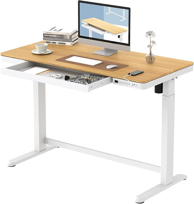 FLEXISPOT Comhar Electric Standing Desk with Drawers Charging USB Port, Height Adjustable 48" Who... | Amazon (US)