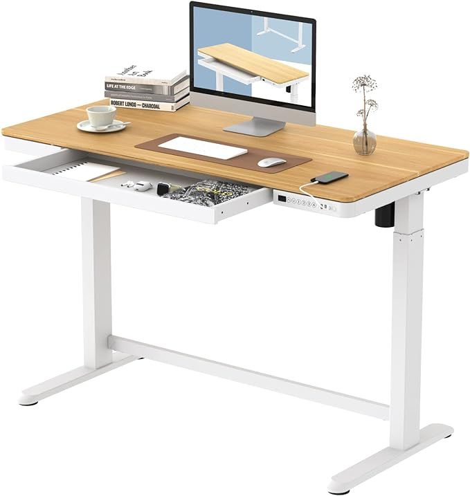 FLEXISPOT Comhar Electric Standing Desk with Drawers Charging USB Port, Height Adjustable 48" Who... | Amazon (US)