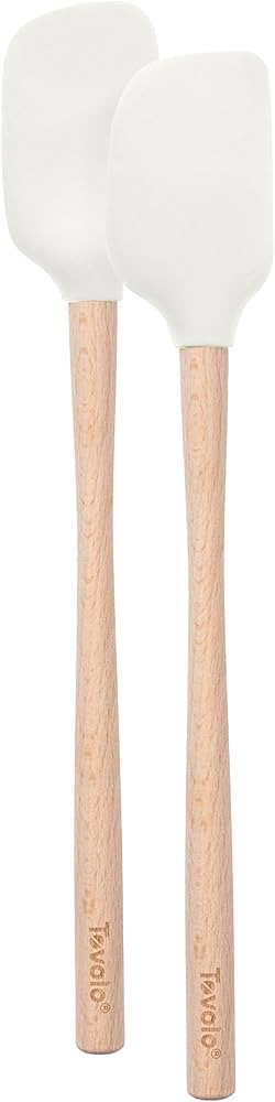 Tovolo White Flex-Core Wood-Handled Mini Spatula & Spoonula, Kitchen Utensil | Heat-Resistant & B... | Amazon (US)