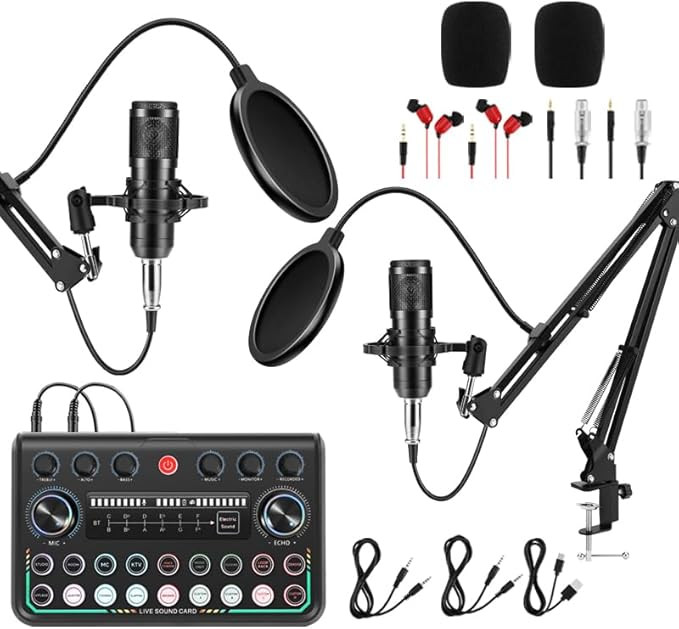 2025 Upgraded Podcast Equipment Bundle for 2, Recording Studio Package with Pro Audio Interface(4... | Amazon (US)