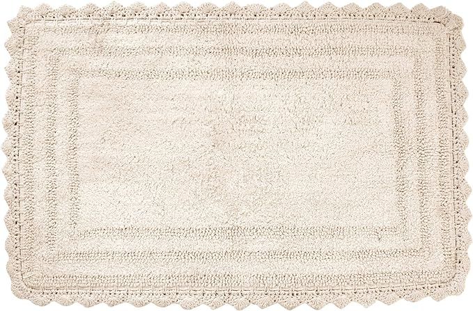 RAJRANG Bath Rug for Bathroom Cotton Absorbent Soft Reversible Woven Bath Mat Shortbread Rectangl... | Amazon (US)