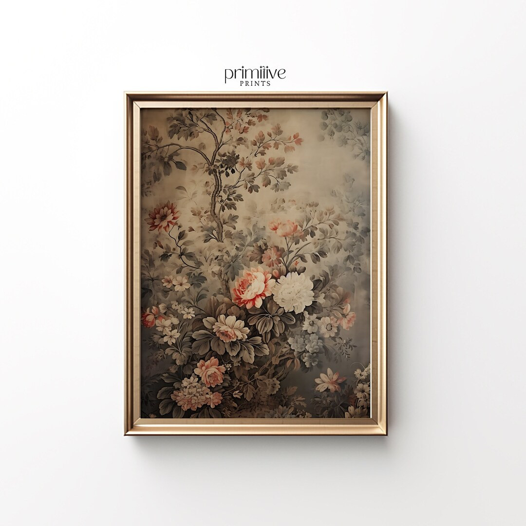 Floral Tapestry Print Textile PRINTABLE Art Vintage Fabric Print Light Academia Decor Tapestry Ar... | Etsy (US)