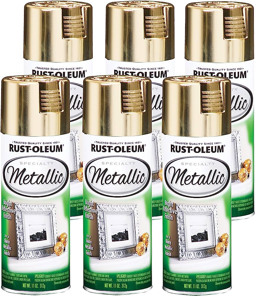 Rust-Oleum 1910830-6PK Specialty Metallic Spray, 11 oz, Gold, 6 Pack | Amazon (US)