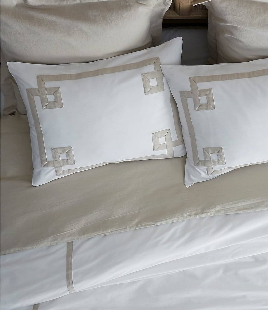 Villa by Noble Excellence Greek Key Almond 2 King Sham | Amazon (US)