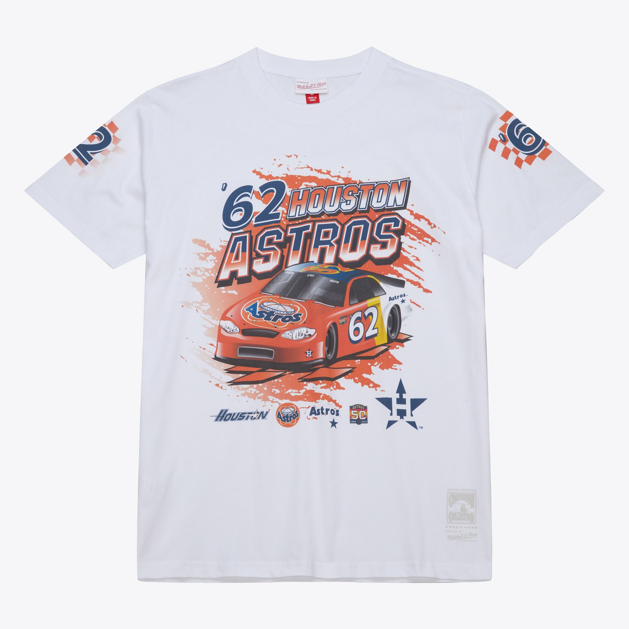Men's White Houston Astros Speedway T-Shirt | Mitchell & Ness