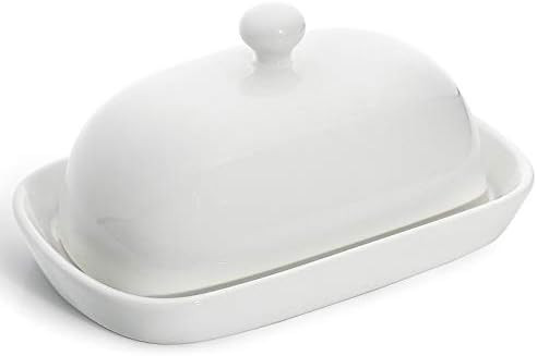 Sweese 306.101 Porcelain Cute Butter Dish with Lid, Perfect for East/West Butter, White | Amazon (US)