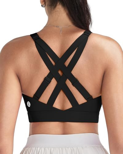 RUNNING GIRL High Impact Sports Bras for Women, High Support Running Adjustable Sports Bra Molded Cup Strappy Sports Bras(WX3161 Black XXL) | Amazon (US)