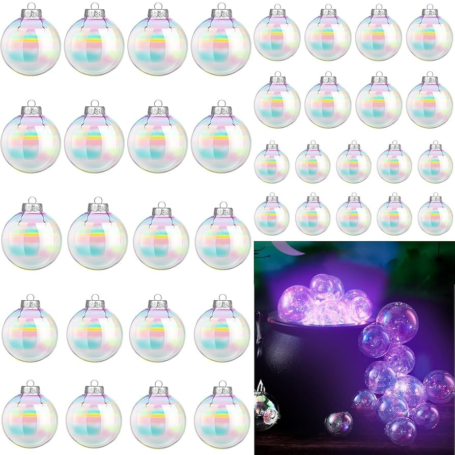 Shappy 40 Pcs Halloween Small Plastic Iridescent Ball Decorations DIY Witch Magic Pot Witch Cauld... | Amazon (US)