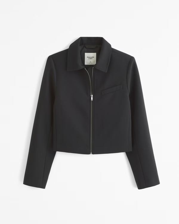 Women's Suiting Zip Jacket | Women's Coats & Jackets | Abercrombie.com | Abercrombie & Fitch (US)