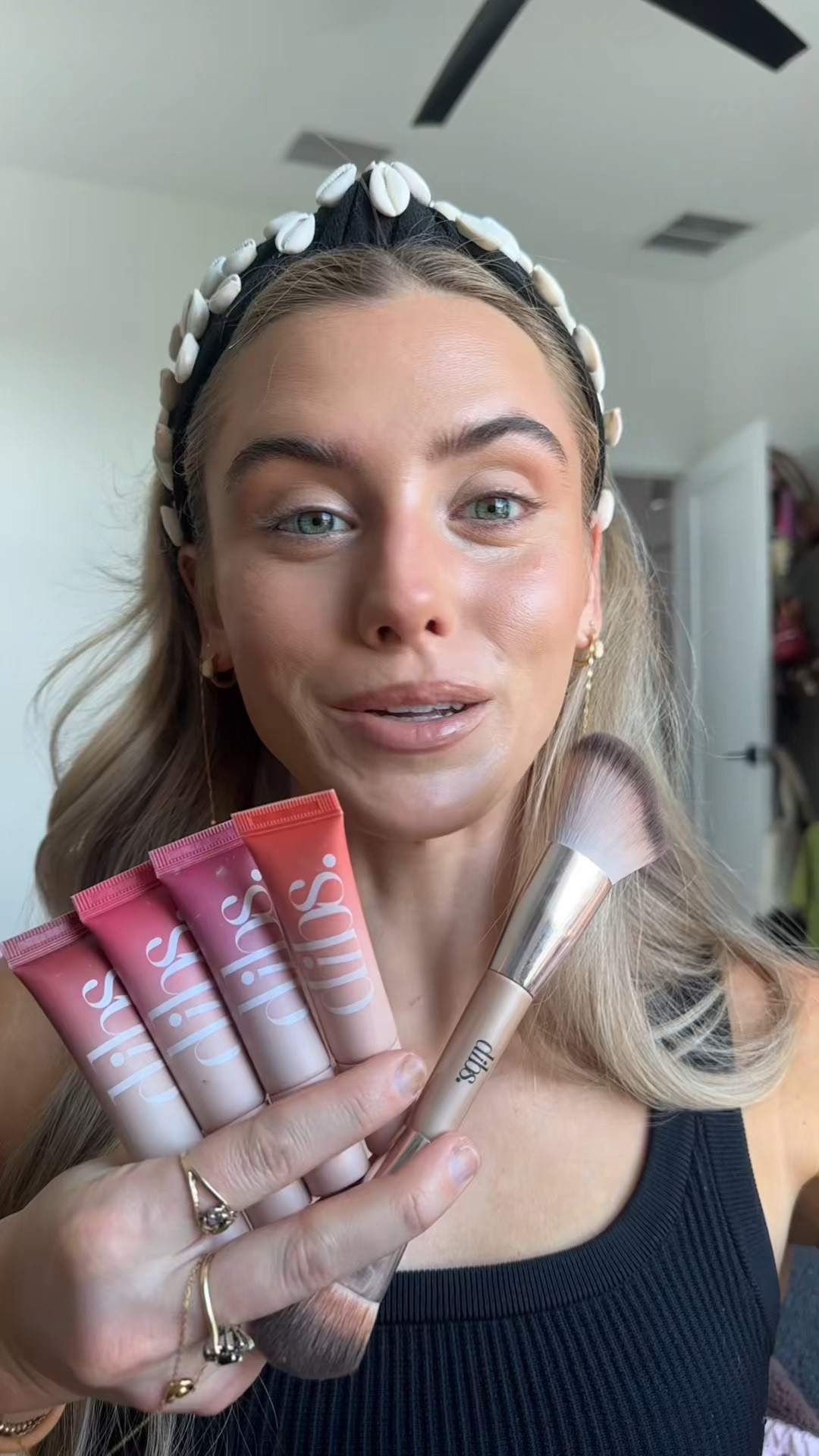 My code is SLOANE. A weightless liquid blush with serious pigment and a soft-stain finish. Cool Blush Serum Cheek Tint delivers buildable payoff—from a natural flush to bold color—with just a drop. Powered by squalane, hyaluronic acid, and hibiscus extract, it blends seamlessly into skin for a “just-pinched” look that stays put. The cooling metal tip delivers a unique swipe of color that looks more like skin and less like effort.

Shade Descriptions:
 
Cool Girl - Midtone Rose
Summer Girl - Bright Coral
Moody Girl - Bronzed Terracotta
Lover Girl - Warm Berry @dibsbeauty  @ulta 

#LTKselfcare #LTKBeauty #LTKgrwm