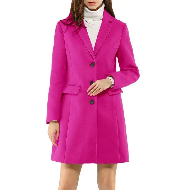 Allegra K Saint Patrick's Day Notched Lapel Single Breasted Outwear Winter Trench Coat | Walmart (US)
