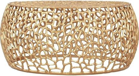 Meridian Furniture Priya Collection Modern | Contemporary Solid Aluminum Round Coffee Table with ... | Amazon (US)