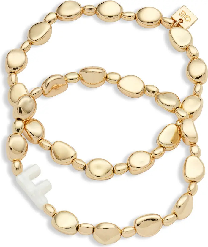 Open Edit Set of 2 Initial Beaded Bracelets | Nordstrom | Nordstrom
