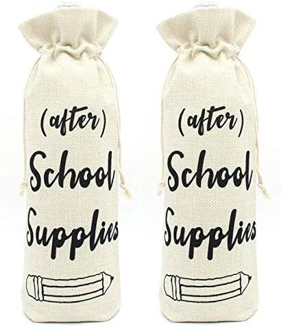 After School Supplies Wine bags-Present for Teacher Gift for Coworkers Teacher appreciation gift win | Amazon (US)