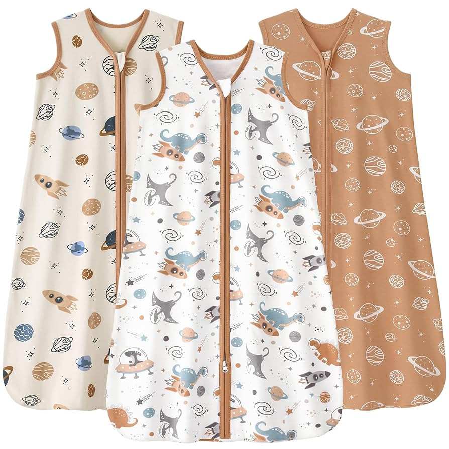Baby Sleep Sack 0-6 months, 100% Cotton Sleeping Sack for Newborn and Infant, 3 Pack Baby Wearabl... | Amazon (US)