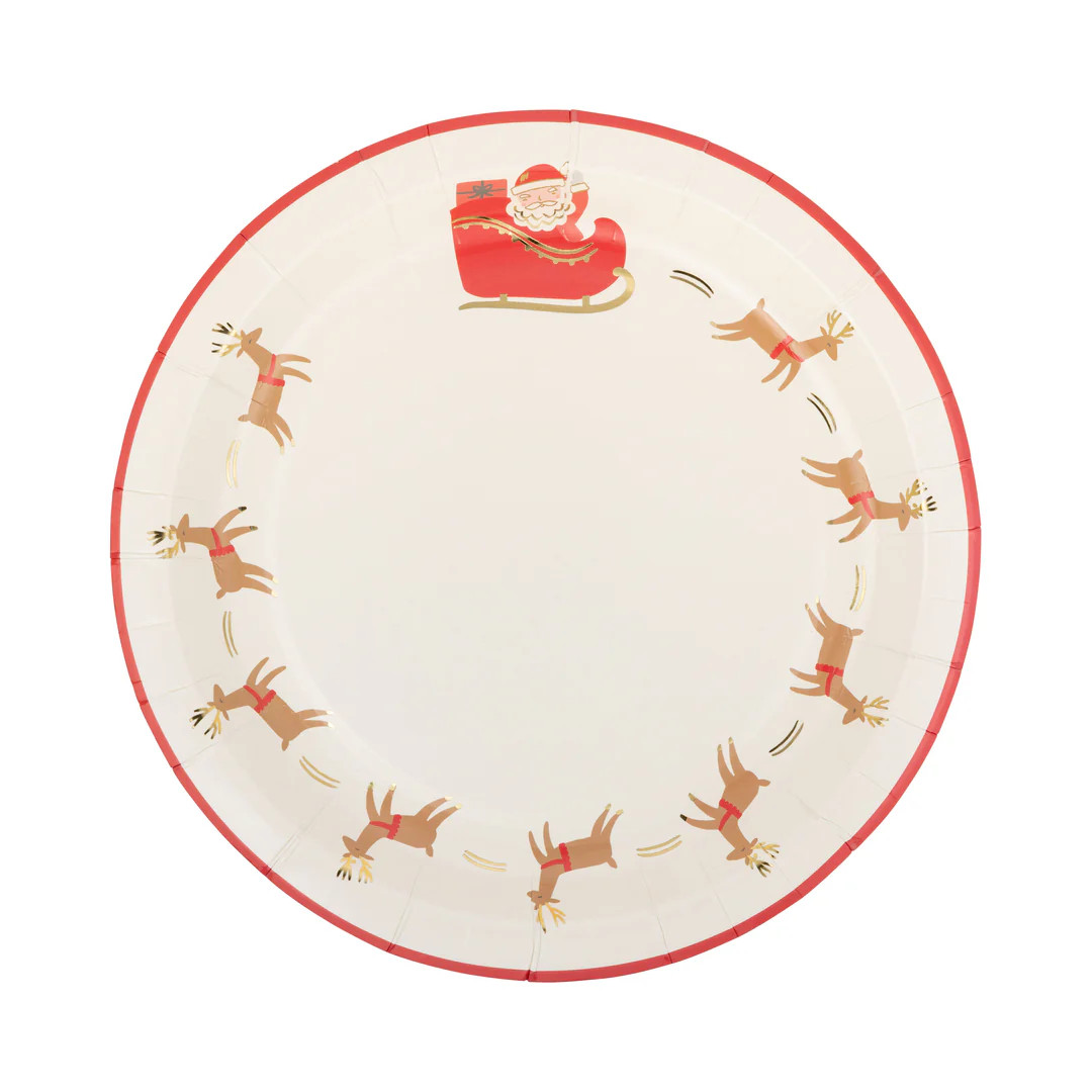 Santa with Reindeer Paper Plate | My Mind's Eye