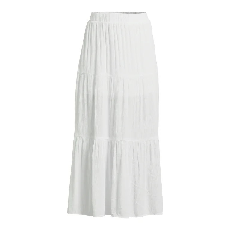 No Boundaries Juniors Tiered Woven Maxi Skirt, Sizes XS-XXXL | Walmart (US)