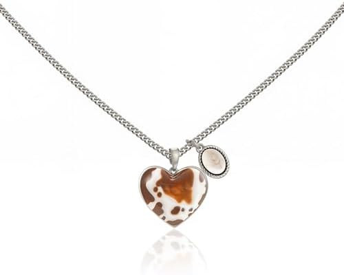 Montana West Wrangler Heart Turquoise Pendant Necklace for Women Western Gold Plated Cowgirl Cowb... | Amazon (US)