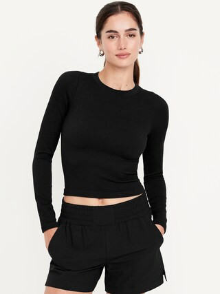 Exhale Seamless Fitted Rib T-Shirt | Old Navy (US)