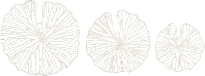 Creative Co-Op Handmade White Coral Shaped Paper & Metal Wall Décor (Set of 3 Sizes) | Amazon (US)