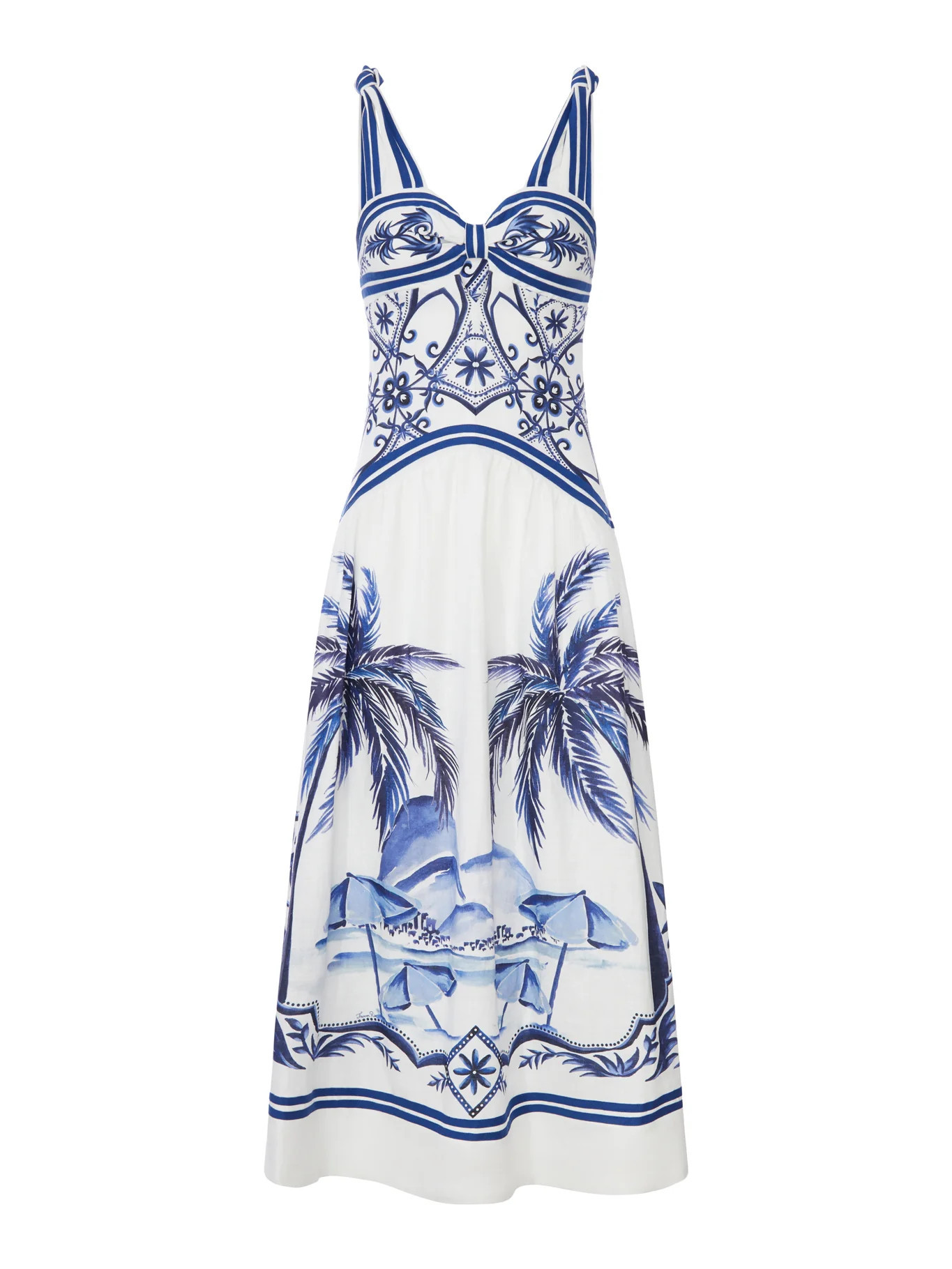 LONG LINEN DRESS WITH TROPICAL PRINT - Farm Rio - Woman | Suitnegozi INT