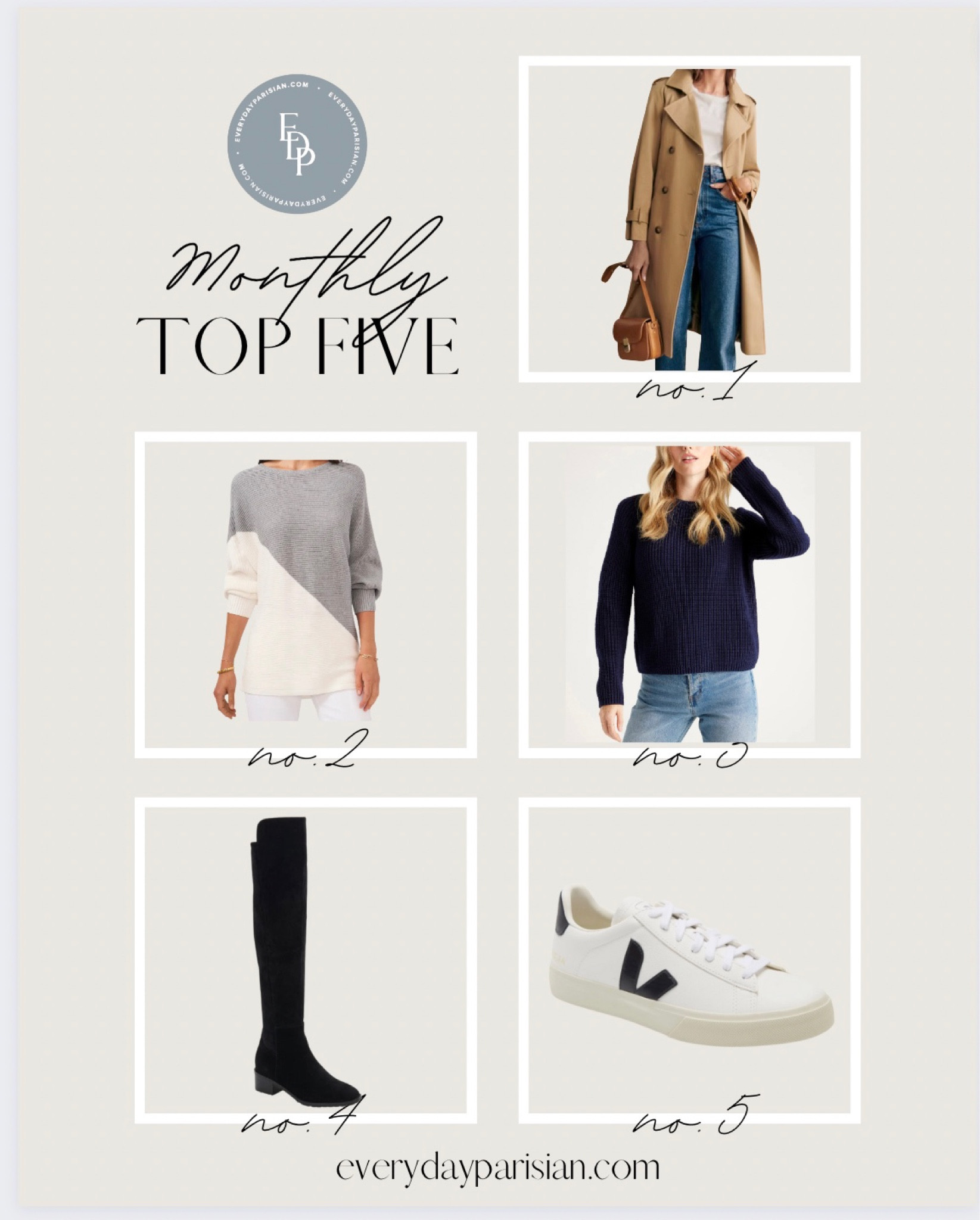 This month’s best sellers include the classic Sézane coat, a great quince sweater, and Vejas sneakers. 

#LTKshoecrush #LTKover40 #LTKSeasonal