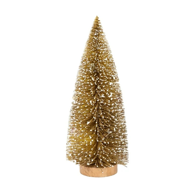 Mini Christmas Tree Decor, 9.84 Inch Tabletop Holiday Centerpiece, Pre-Lit Artificial Pine With S... | Walmart (US)