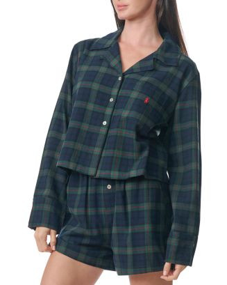 Plaid Cotton Flannel Short Sleeve Sleep Set | Bloomingdale's (US)