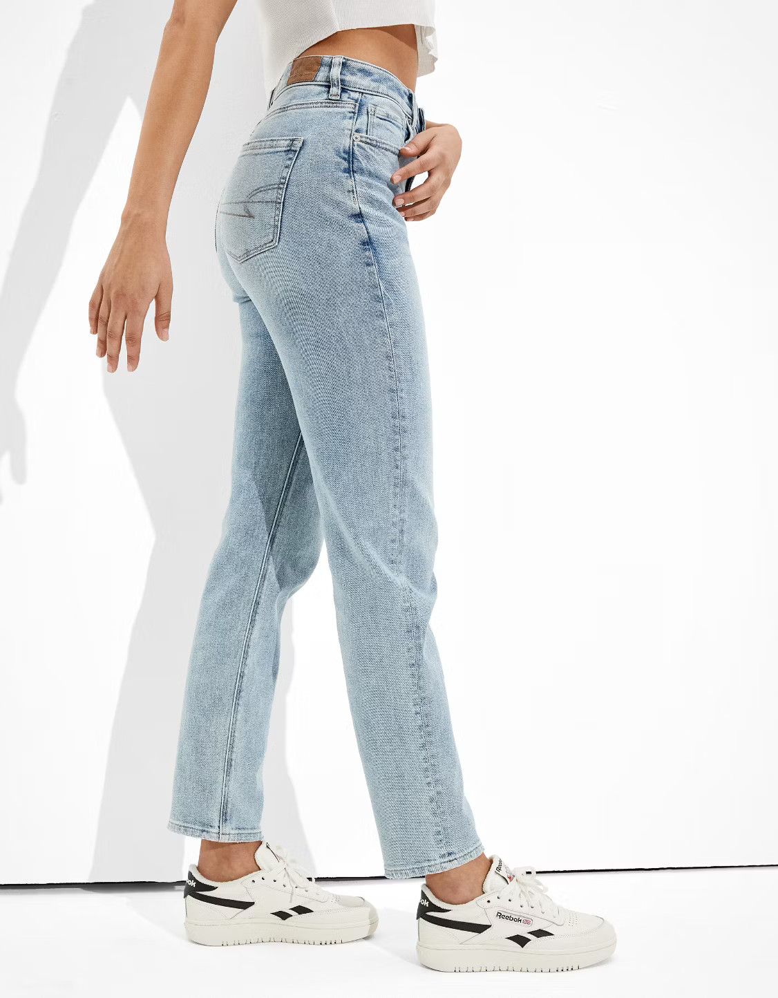 AE Stretch Mom Straight Jean | American Eagle Outfitters (US & CA)